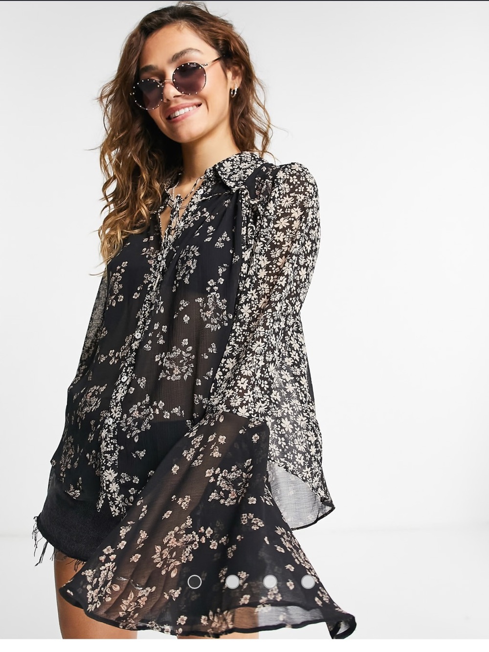 Free People Serena printed blouse